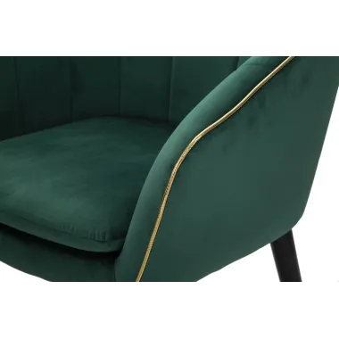 Fotel PARIS Zielony/Złoty 62 58 78 cm